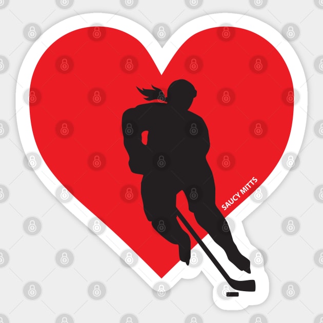 Women's Love Heart Hockey Sticker by SaucyMittsHockey